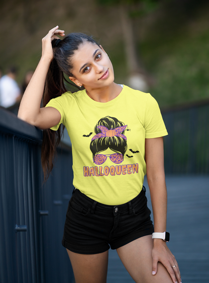 Halloqueen Women Half Sleeves T-shirts