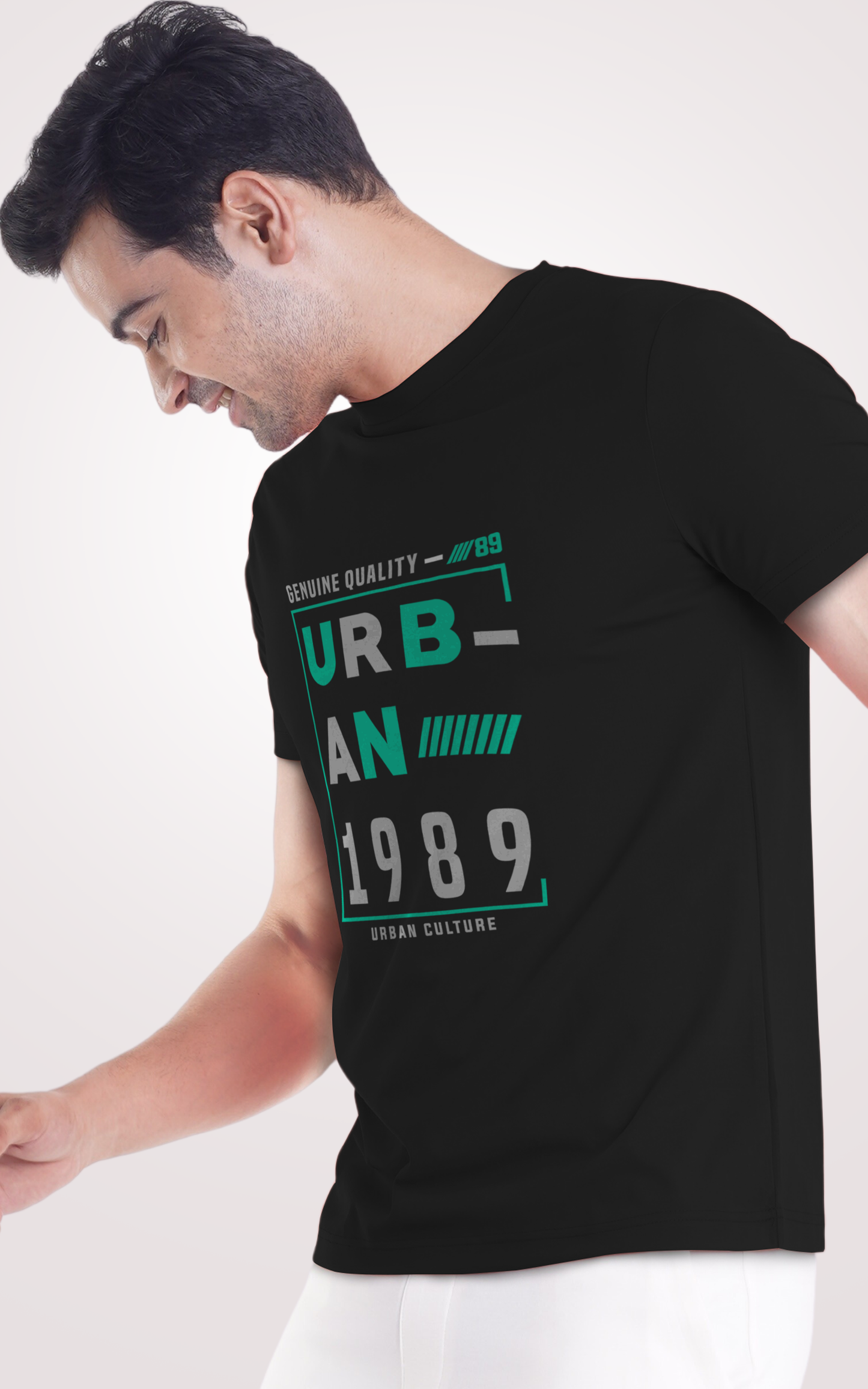 Urban 1989 Half Sleeves Black T-Shirt