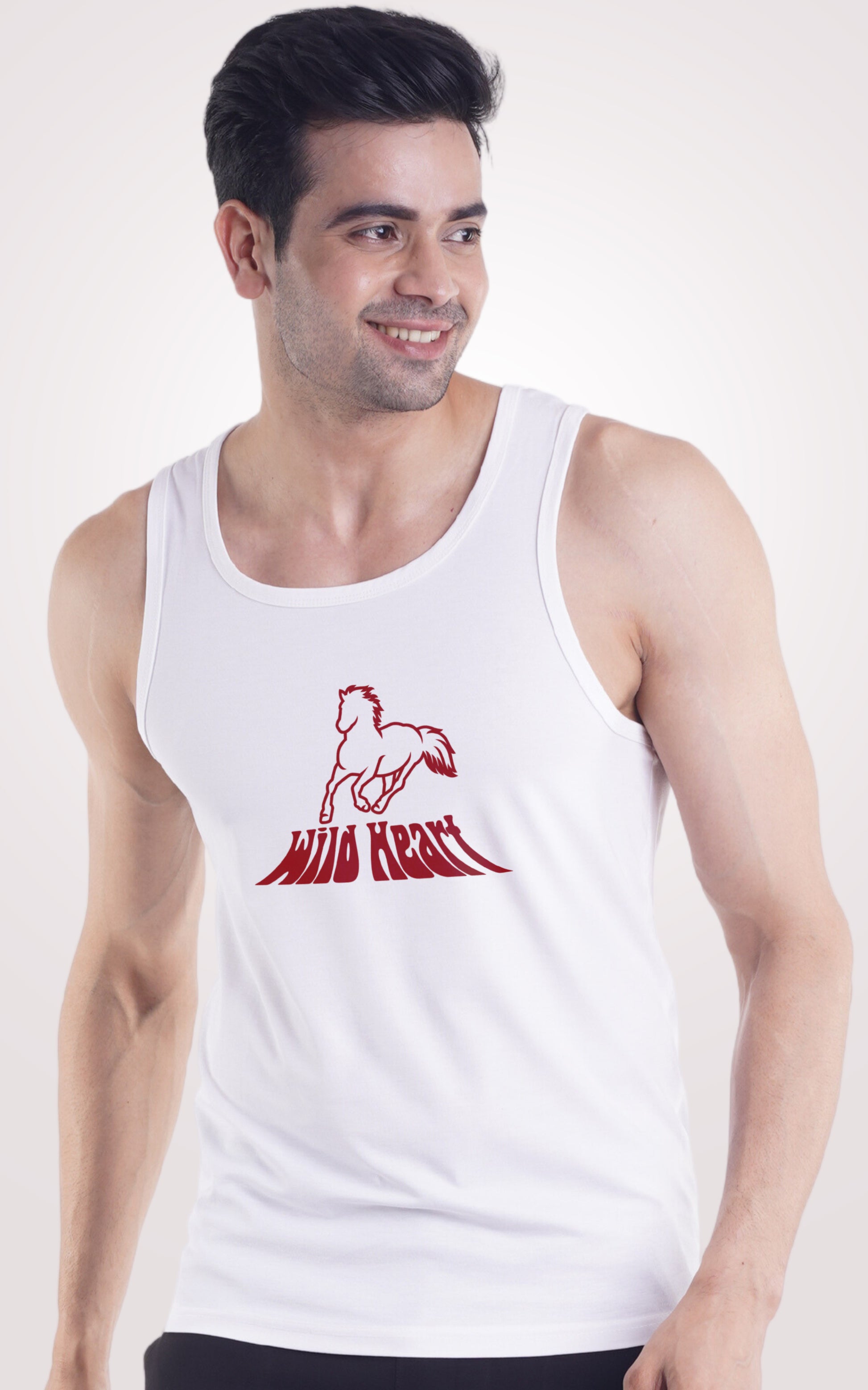 Wild Heart White Mens Sando 